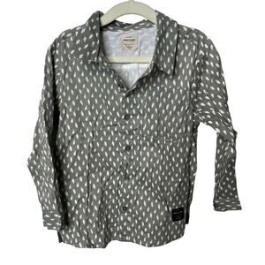 Mini A Ture Lined Long Sleeve Collared Button Down Shirt Gray Boys 4